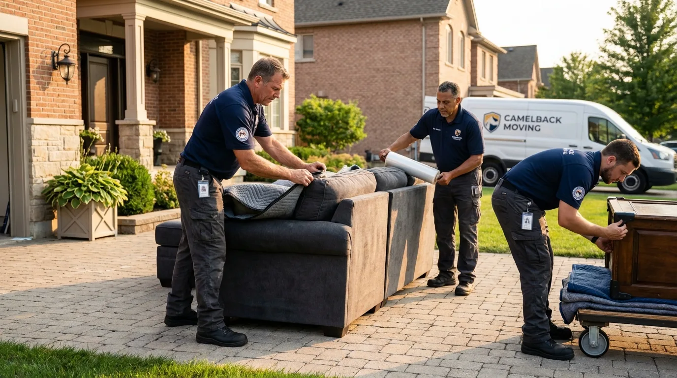 Large estate moving crew wrapping furniture in West Helena, AR