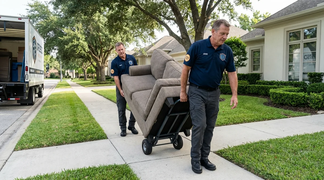 Local residential moving crew loading furniture in West Helena, AR