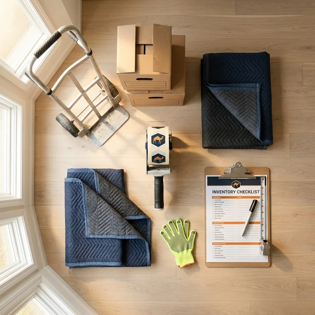 Professional moving supplies and packing materials layout for West Helena residential relocations